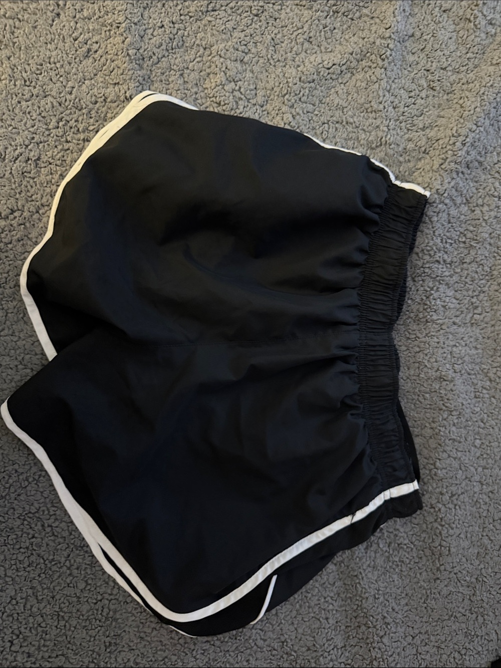 Nike Women's Black Athletic Shorts with White Piping - Picture 2 of 2